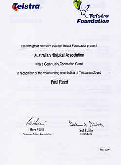 Grant certificate from TELSTRA Grant certificate from TELSTRA